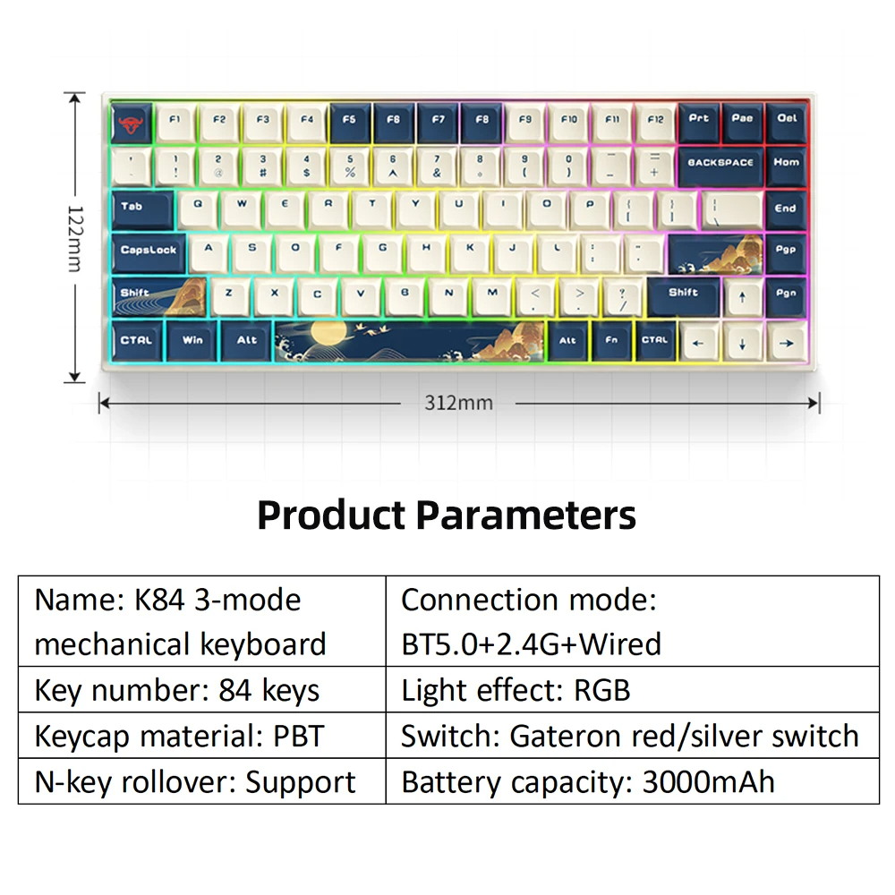 iBlancod-K84-84-Tasten-Tri-Modus-Mechanische-Gaming-Tastatur-Hot-Swap-PBT-Fuumlnfseitige-Sublimation-2003673-12